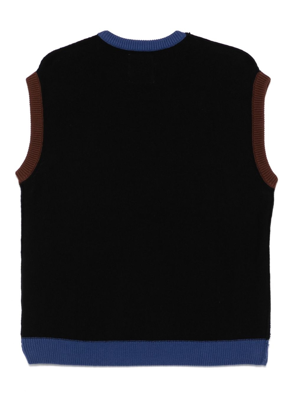 reverse knit patchwork face vest - 2