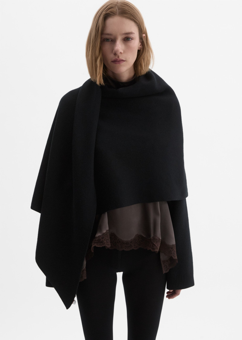 MAGDA BUTRYM Poncho sweater in black outlook