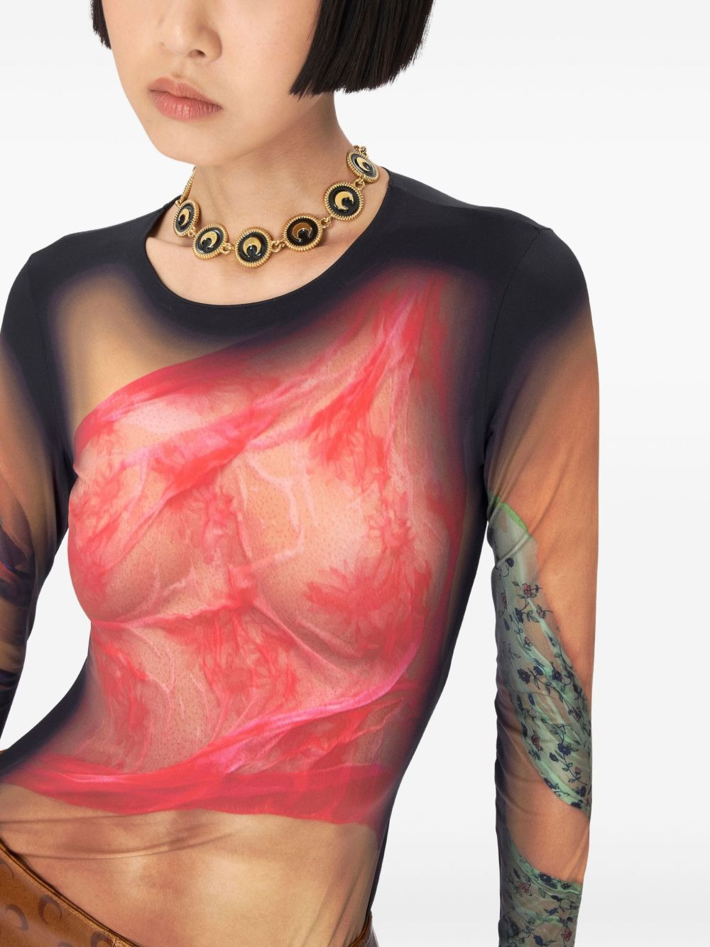 Marine Serre Women Draped Statue Crewneck Top - 4