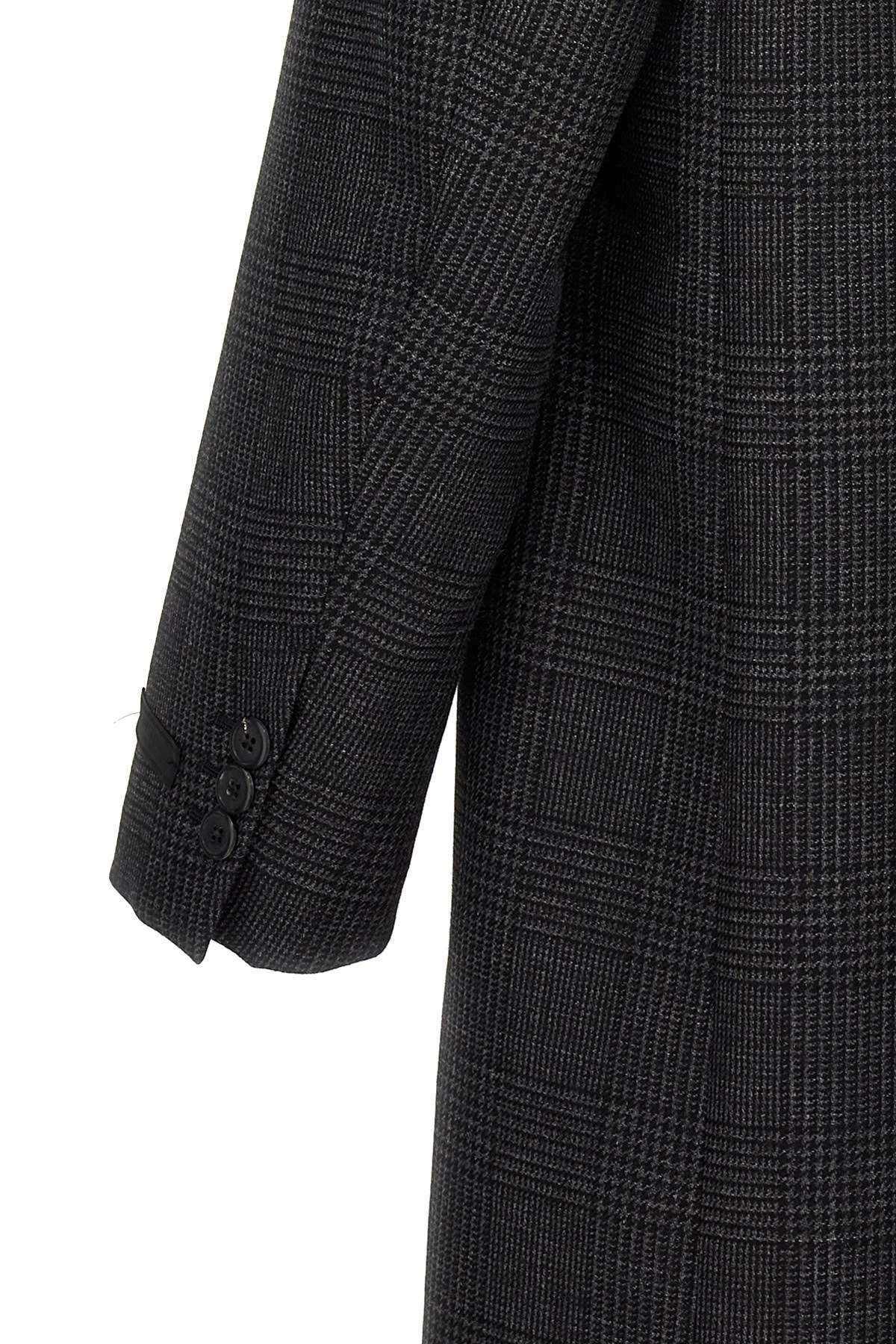 Check single-breasted coat - 5