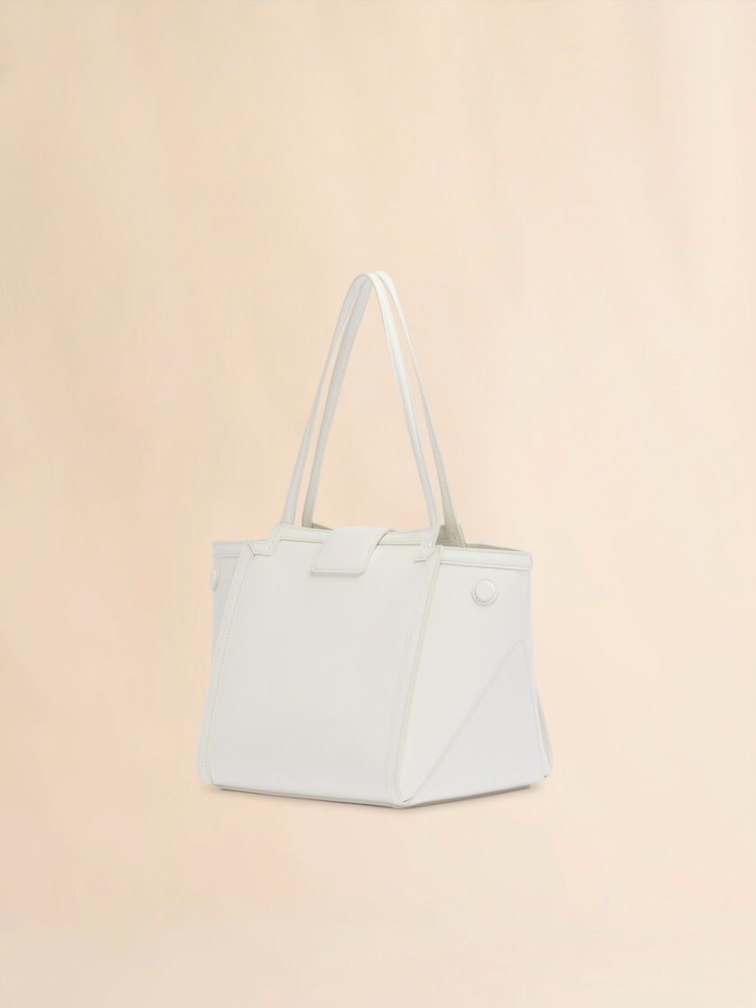 WHITE LEATHER MINI RIVIERA BAG - 2