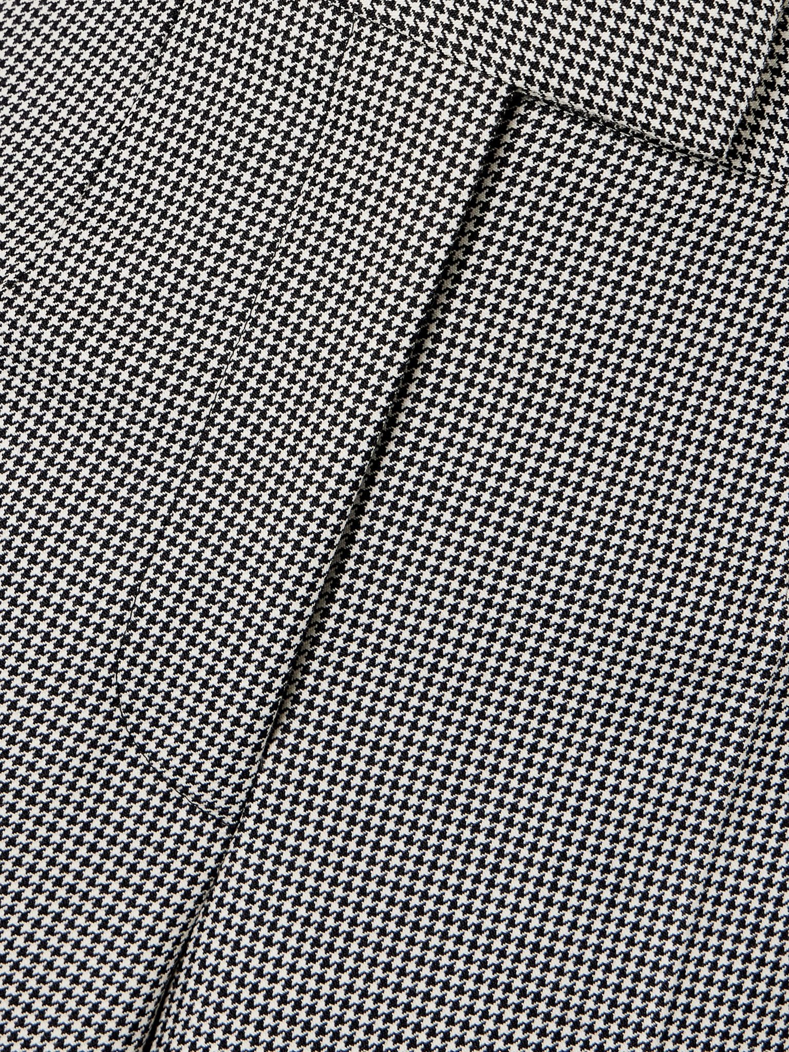 Pleated houndstooth wool and mohair-blend straight-leg pants Gray - 4