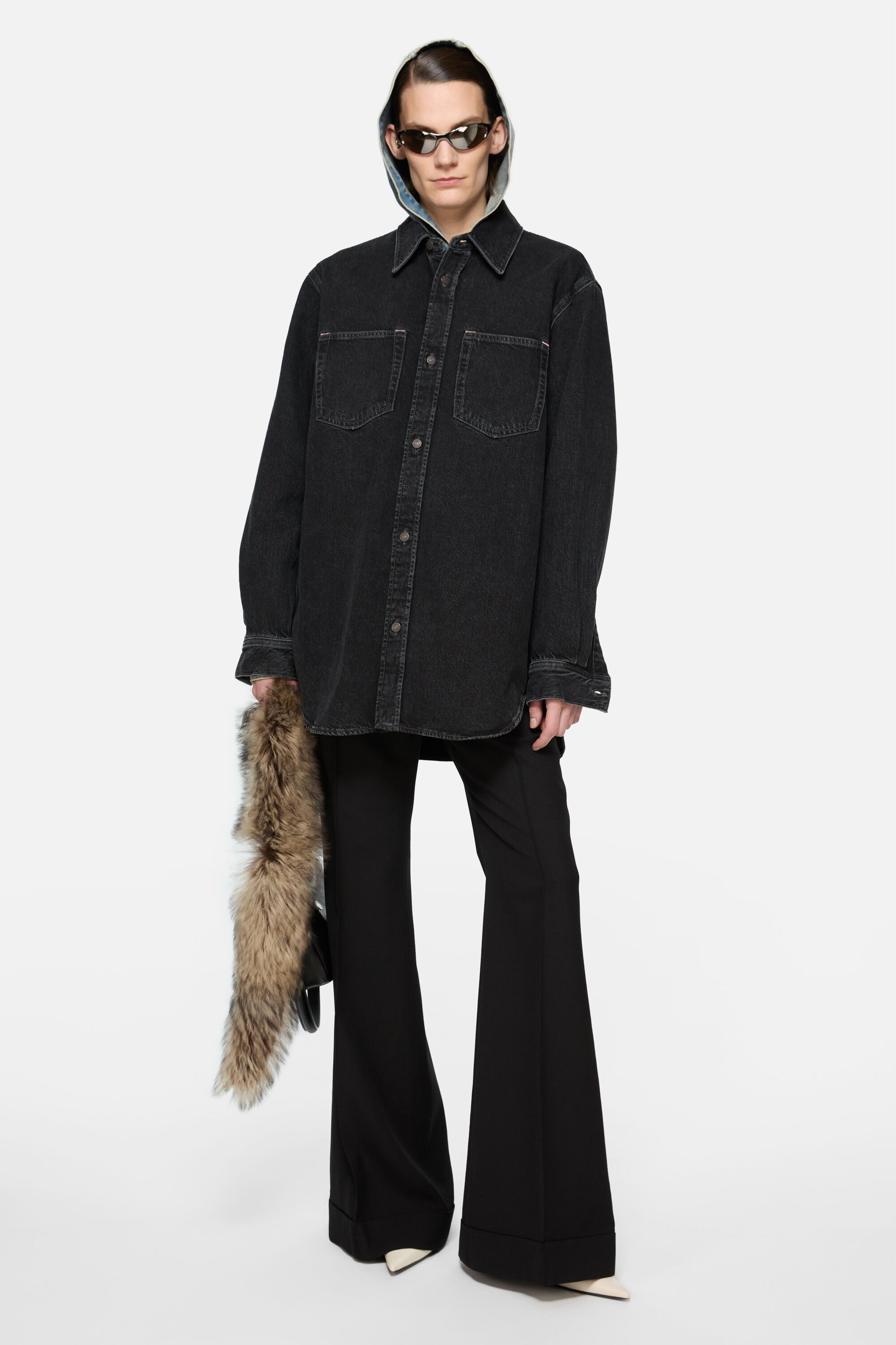 Denim button-up shirt - Relaxed fit - Black - 2