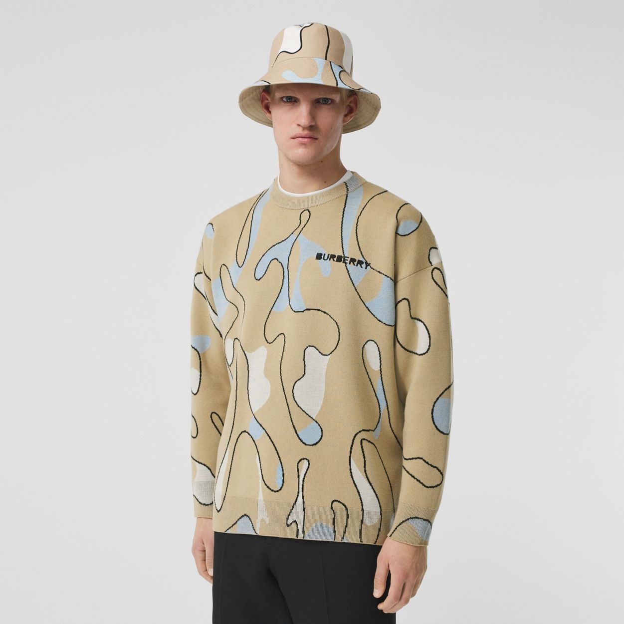 Raindrop Motif Wool Blend Jacquard Sweater – Exclusive Capsule Collection - 2