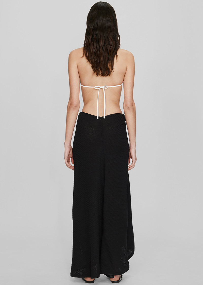 Christopher Esber Vertical Knit Twist Sarong Skirt - Black 5