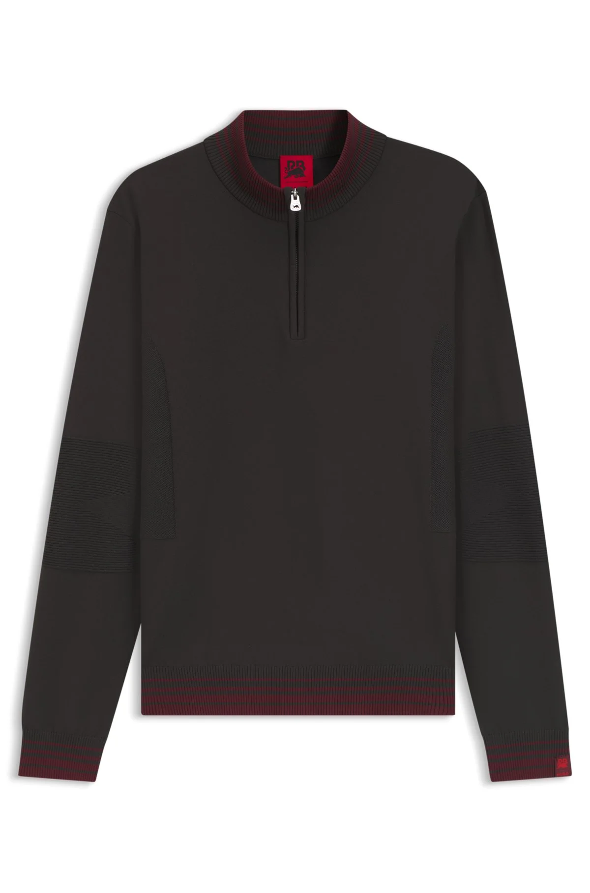 HUGO X RB ZIP-NECK SWEATER WITH CONTRAST TIPPING STRIPES - 1