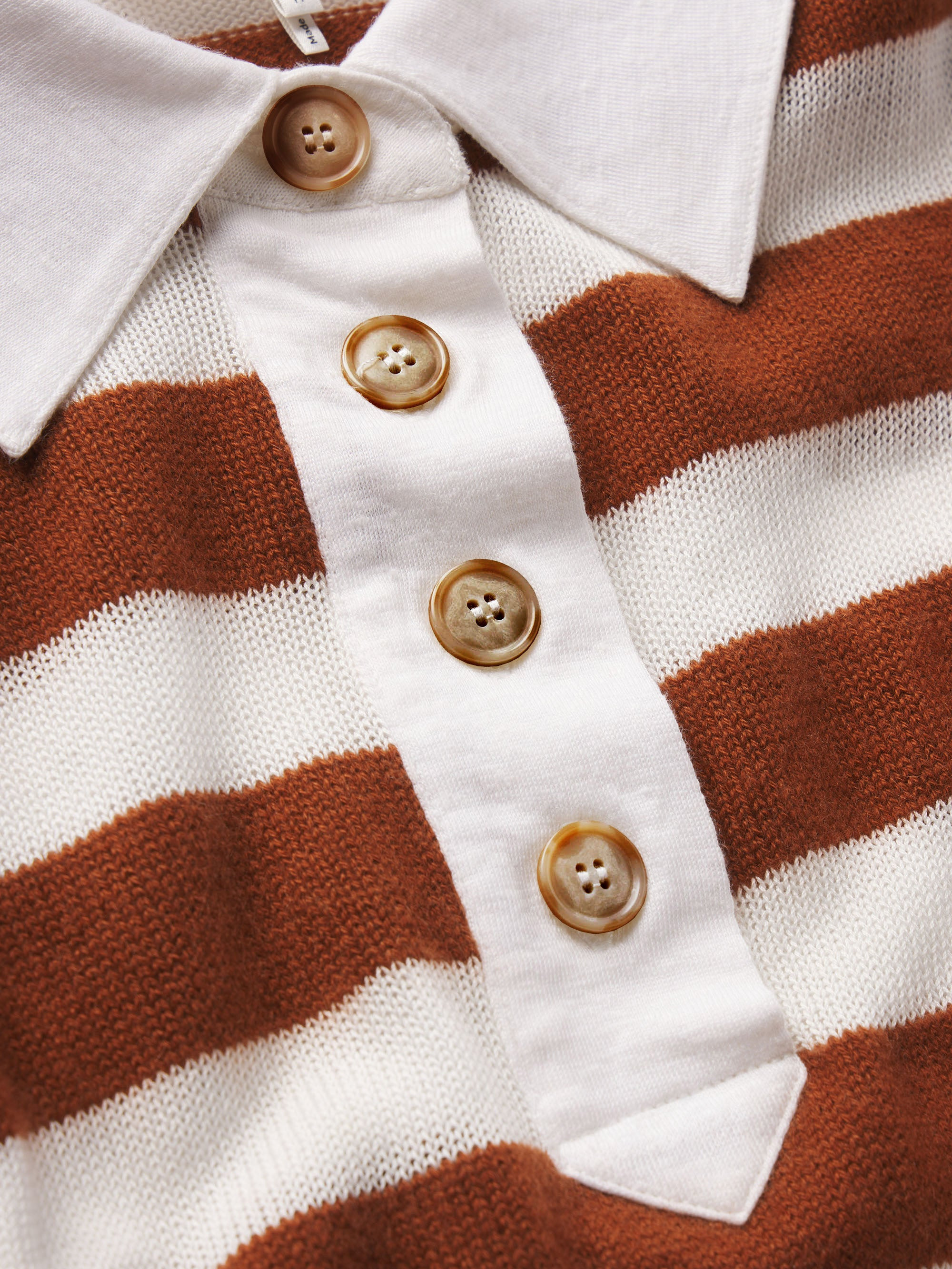 The Bold Stripe Polo in Chestnut Multi - 3