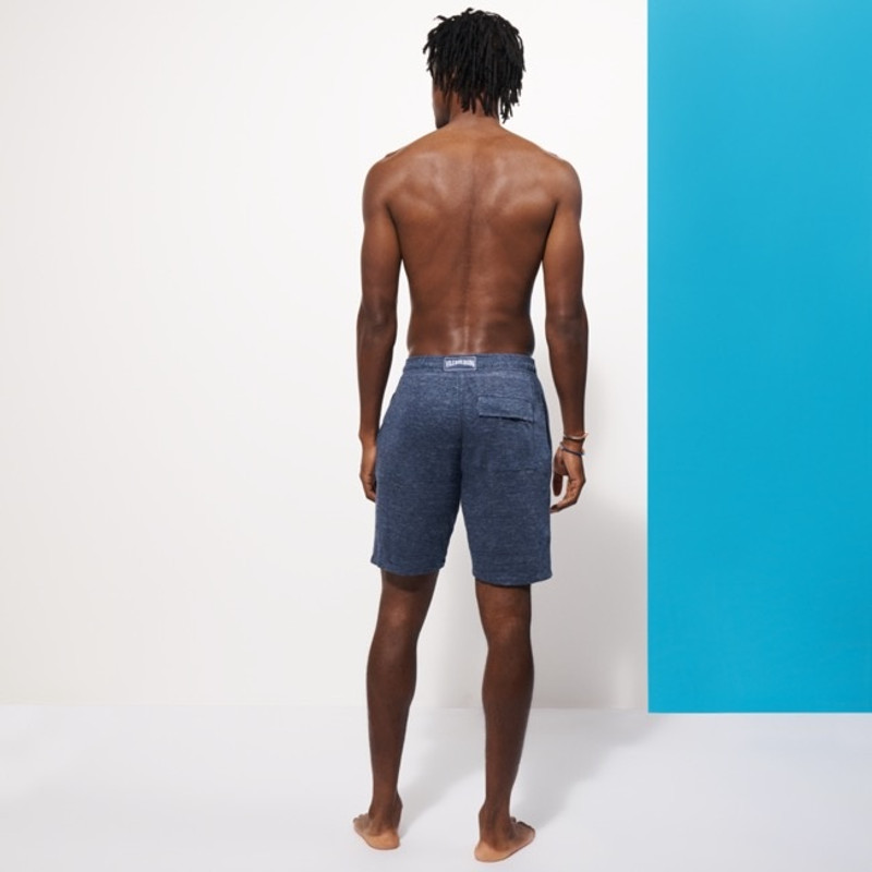 Unisex Linen Bermuda Shorts Solid 4