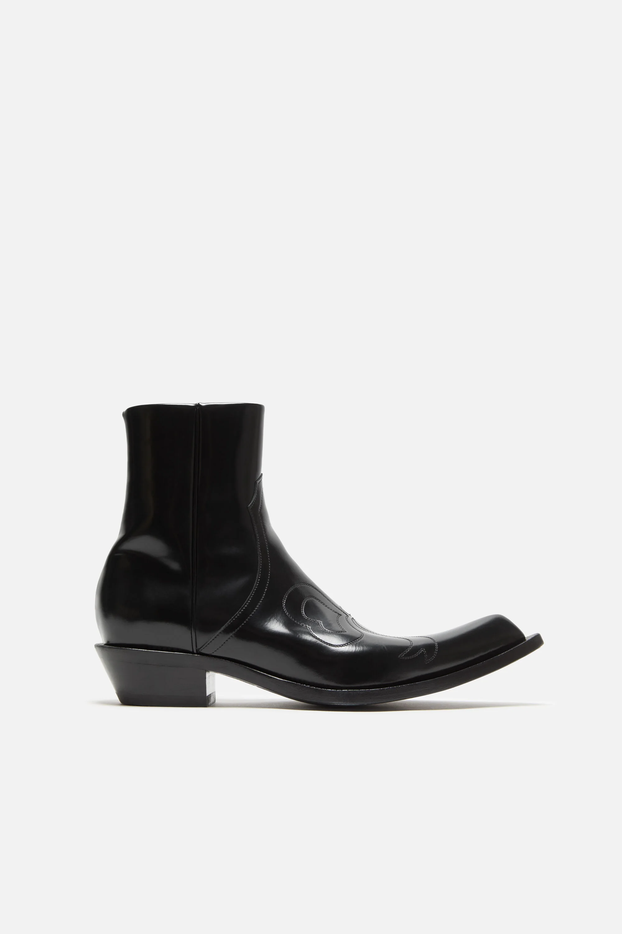 Pointed cowboy ankle boots - Black - 1