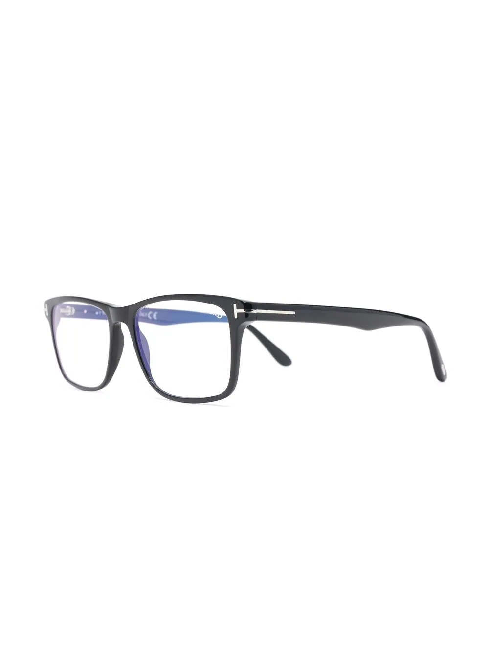 polished-effect square-frame glasses - 2