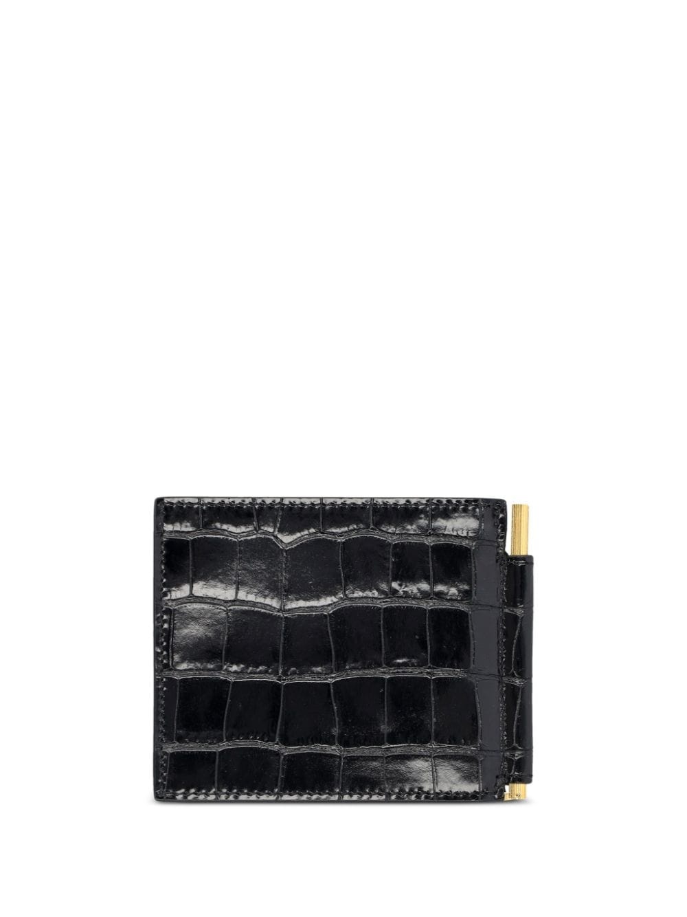 crocodile-embossed leather money clip - 2