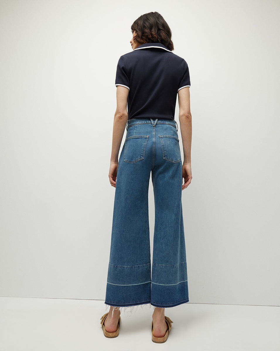 GRANT RELEASED HEM CROPPED WIDE-LEG JEAN - 5