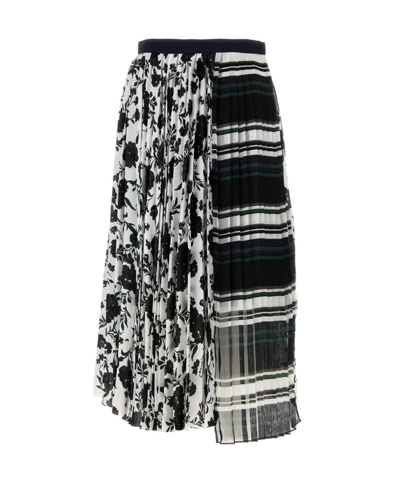 Printed Satin And Tulle Skirt - 1