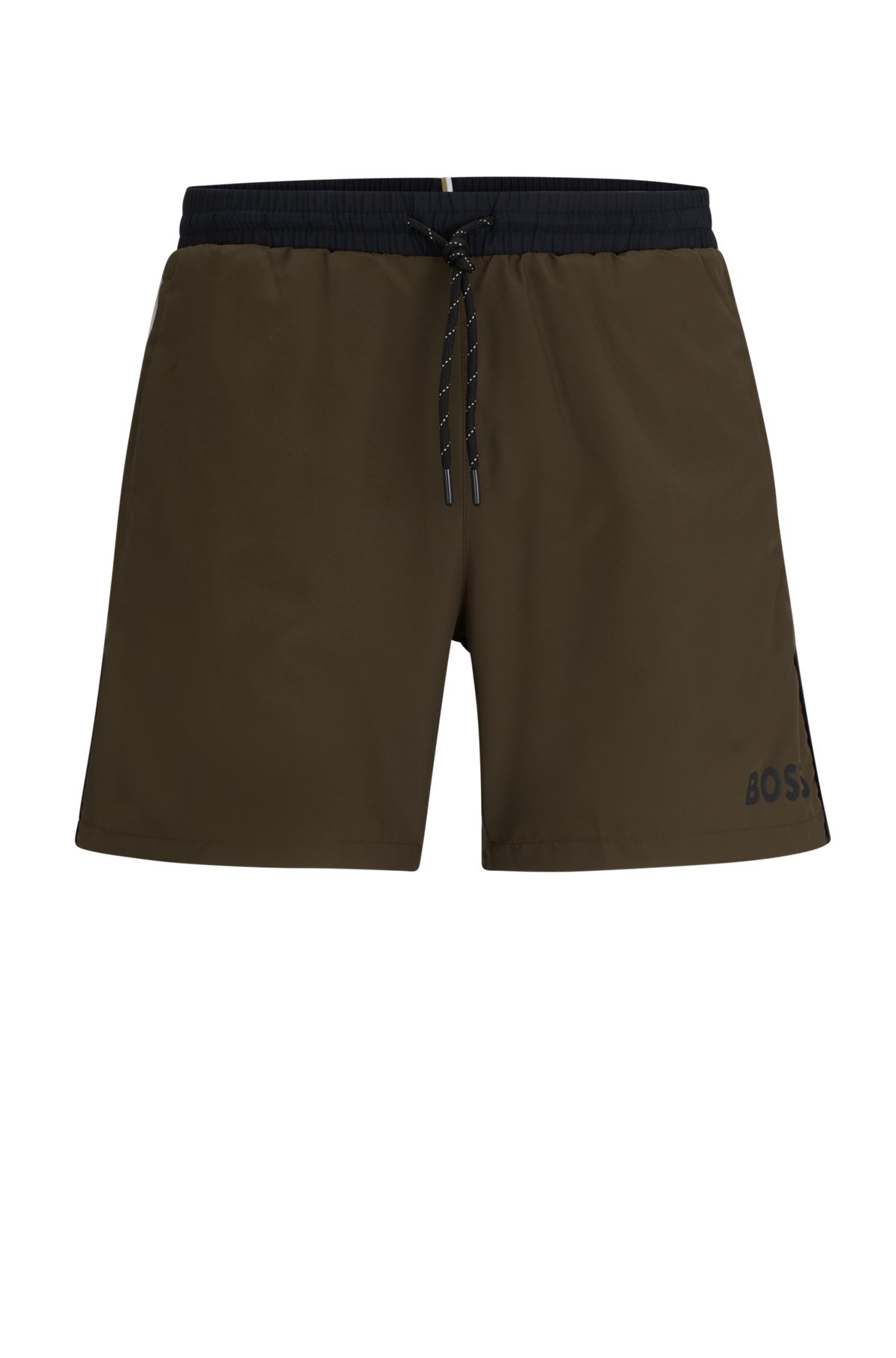 CONTRAST-LOGO SWIM SHORTS - 1