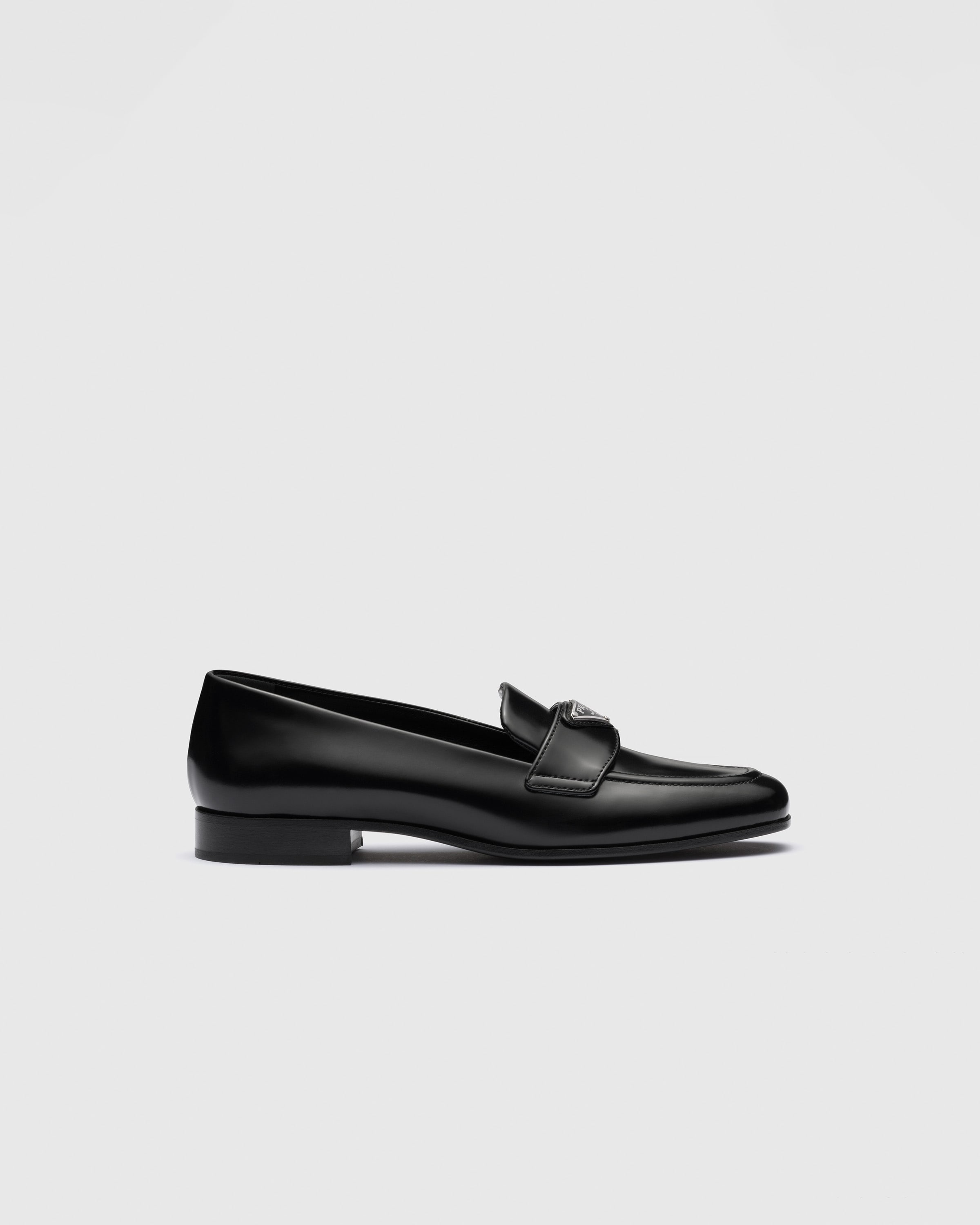 Prada brushed-leather loafers - Black