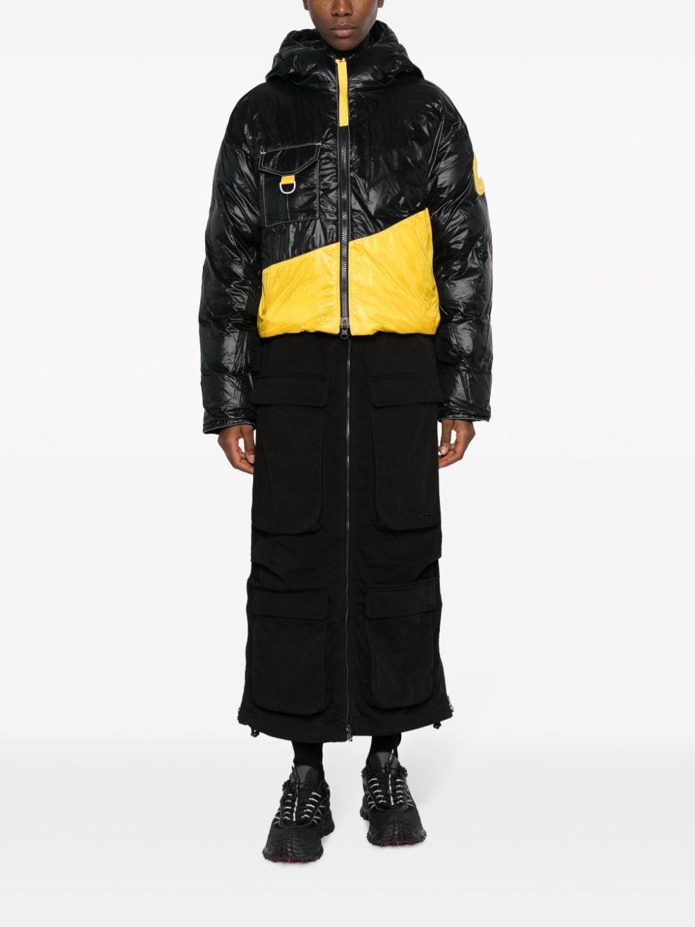 logo-patch down puffer jacket - 6
