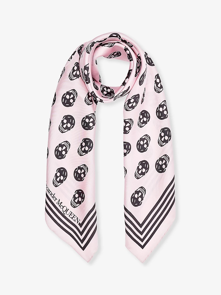 Biker skull-print silk scarf - 1