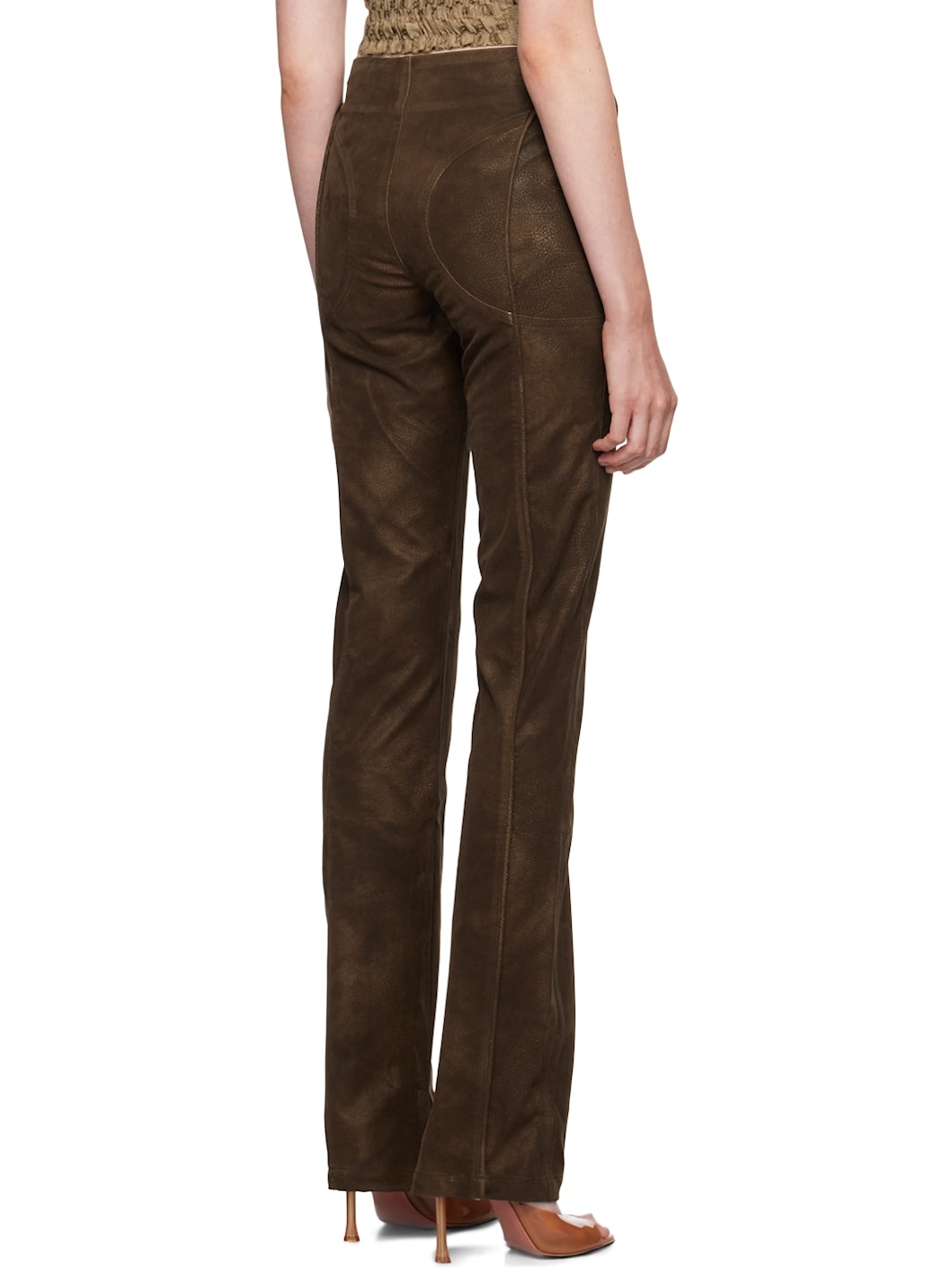 Brown Harley Faux-Leather Trousers - 3