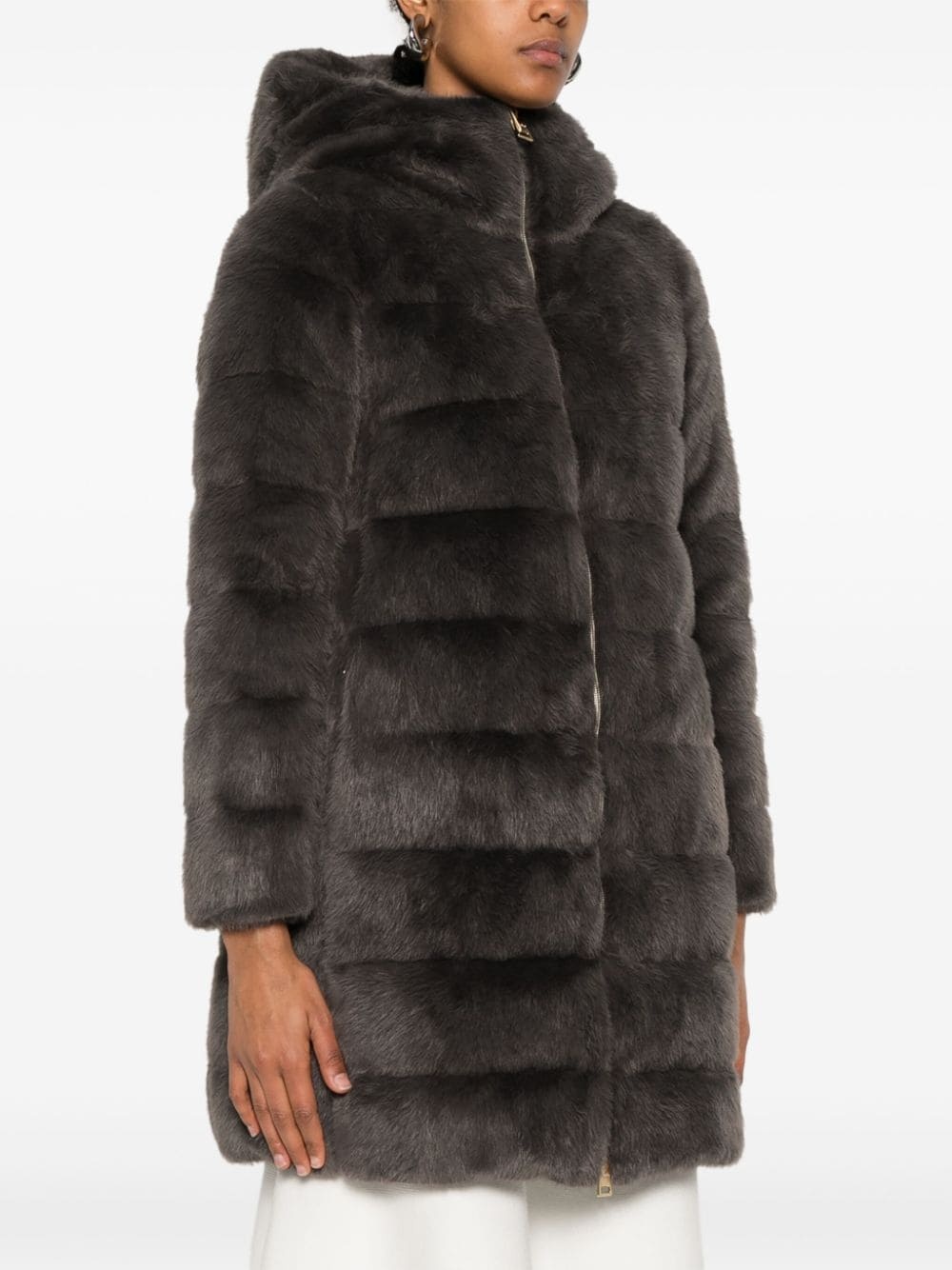 faux-fur coat - 3