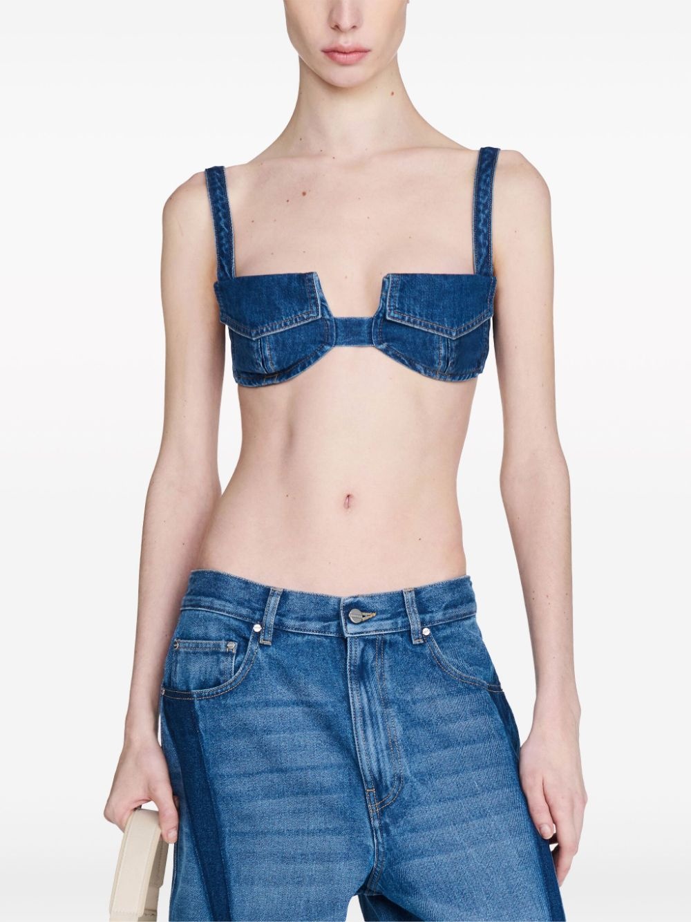 Pocket denim bra top - 5