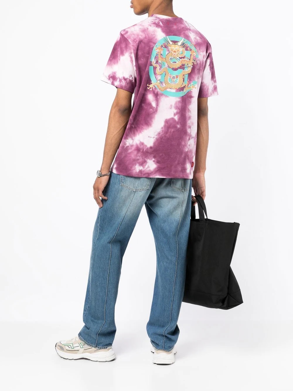 dragon-patch tie-dye T-shirt - 2