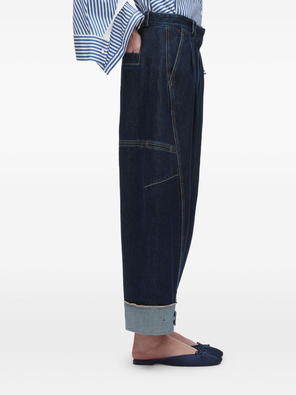 panelled jeans - 3