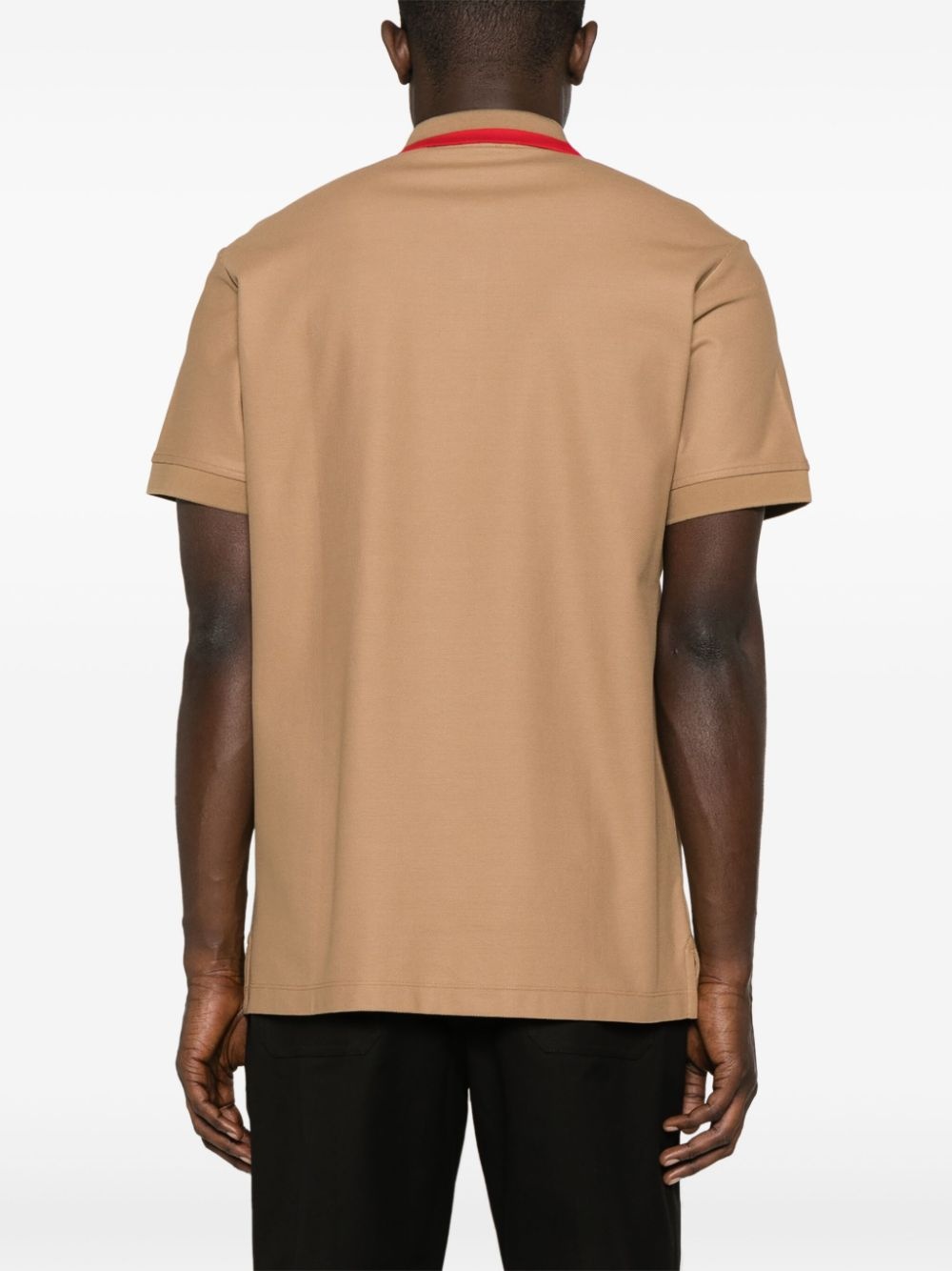contrasting-collar cotton polo shirt - 4