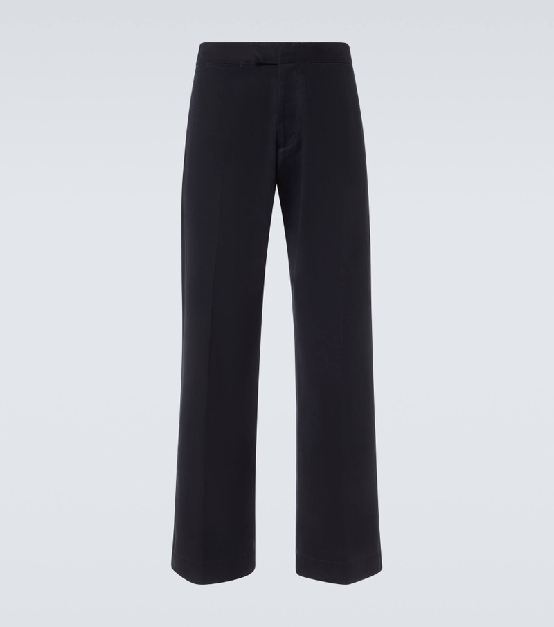 Cotton drill wide-leg pants 1