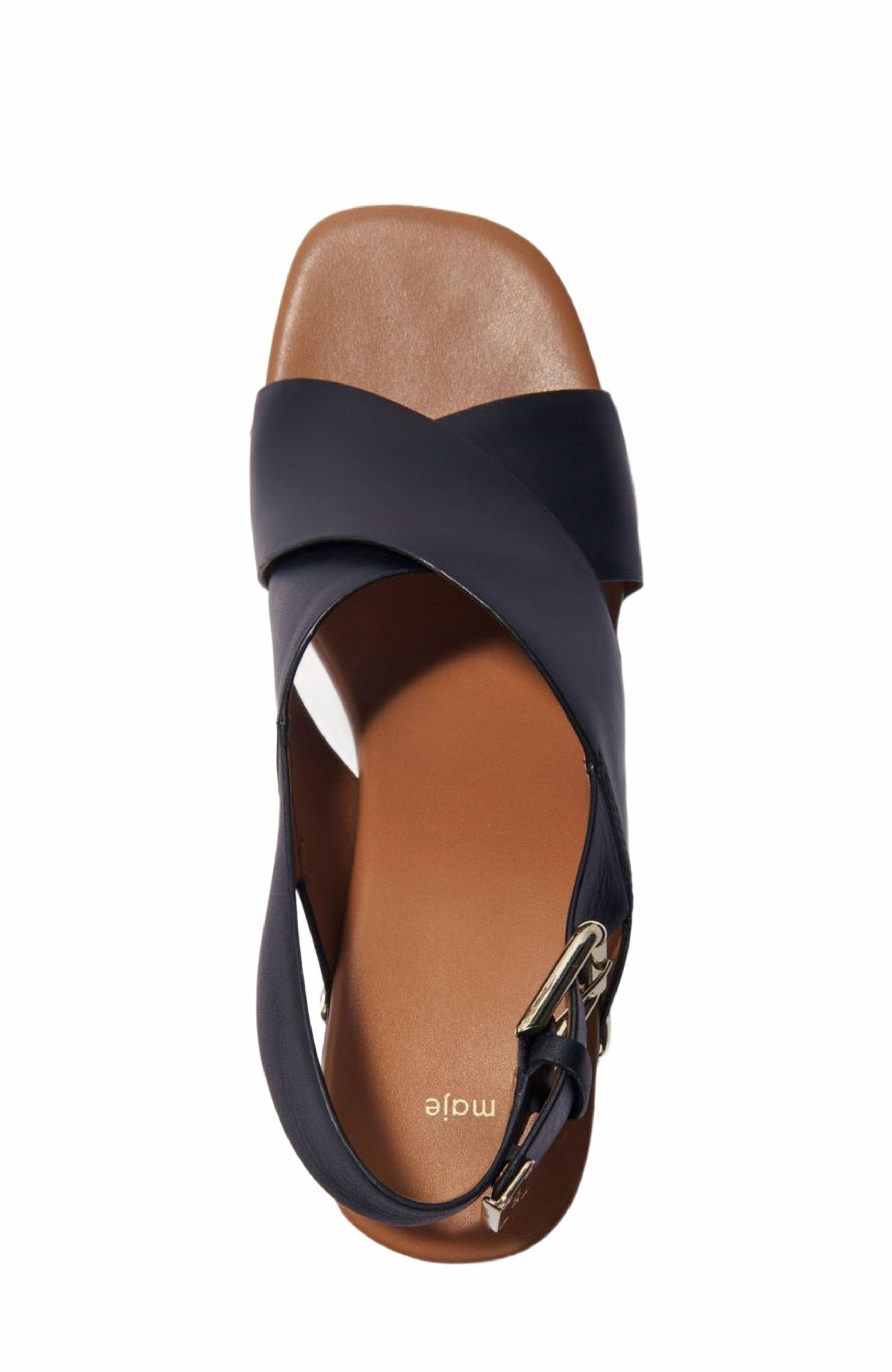 maje Leather platform sandals in Black at Nordstrom - 3