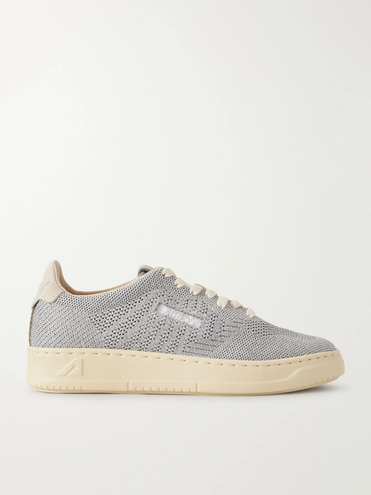 Easyknit Suede-trimmed Metallic Knitted Sneakers - 1