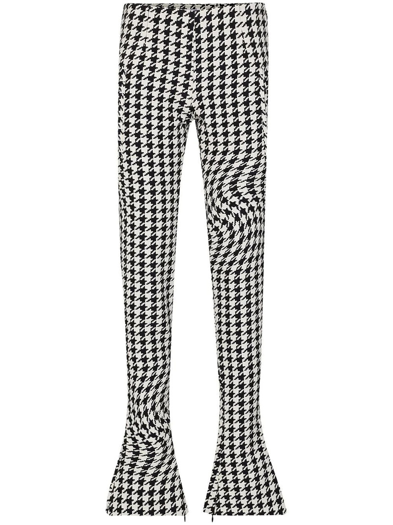 psychedelic houndstooth-print trousers 1