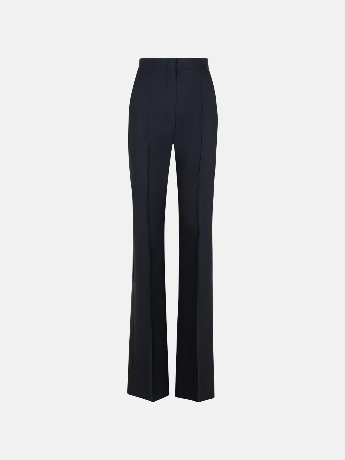 'DELFINO' BLACK VIRGIN WOOL BLEND PANTS - 1