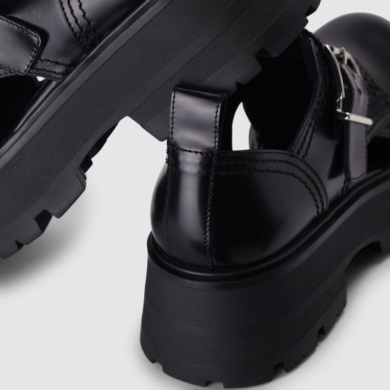 Alexander McQueen Women's Buckle Punk Loafer Black Flats 5