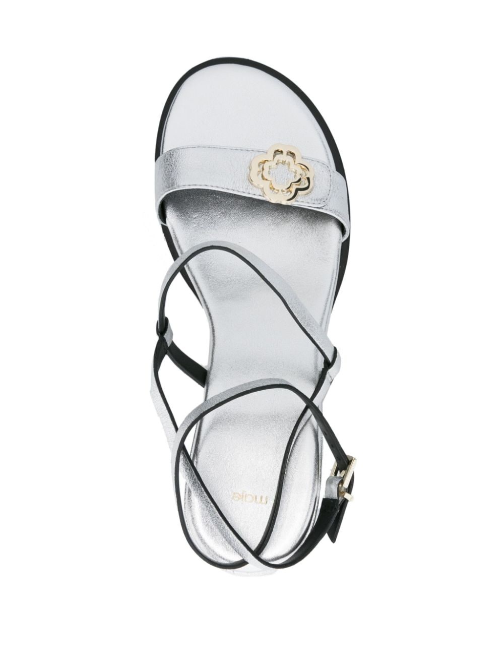 Clover-plaque metallic sandals - 4