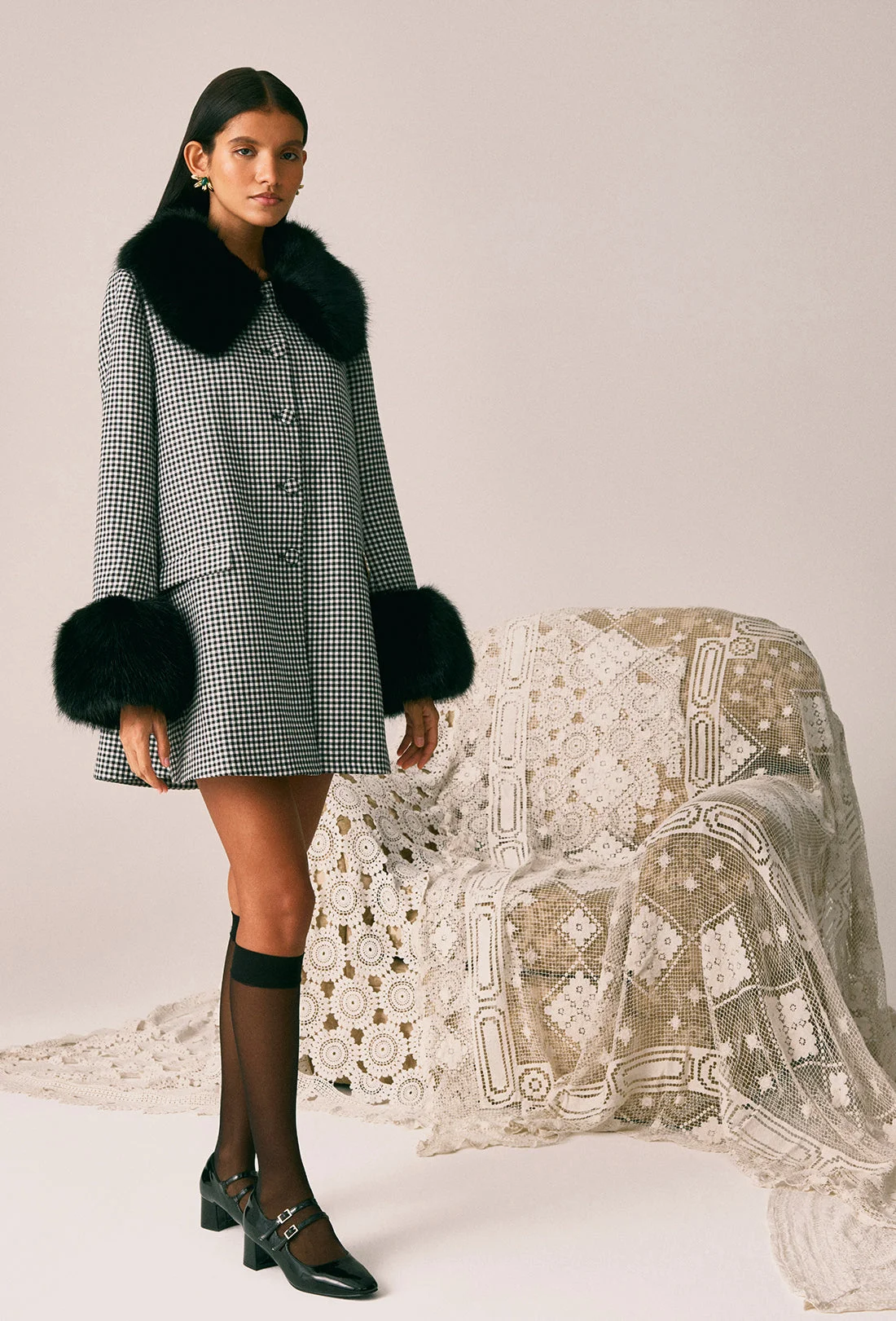 Laurel Coat - Black Gingham - 1