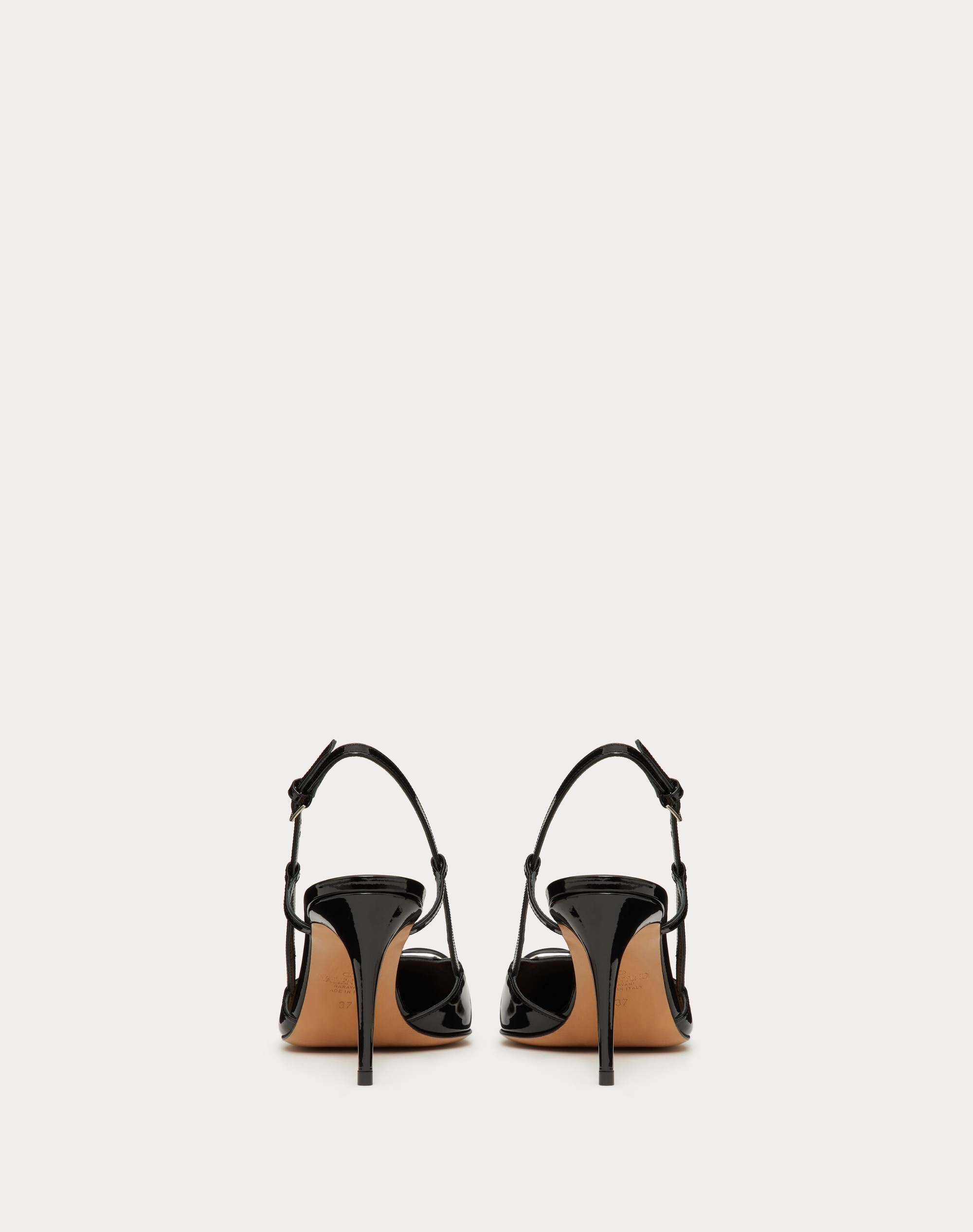 VLOGO SIGNATURE PATENT LEATHER SLINGBACK PUMP 80MM / 3.15 IN. - 3