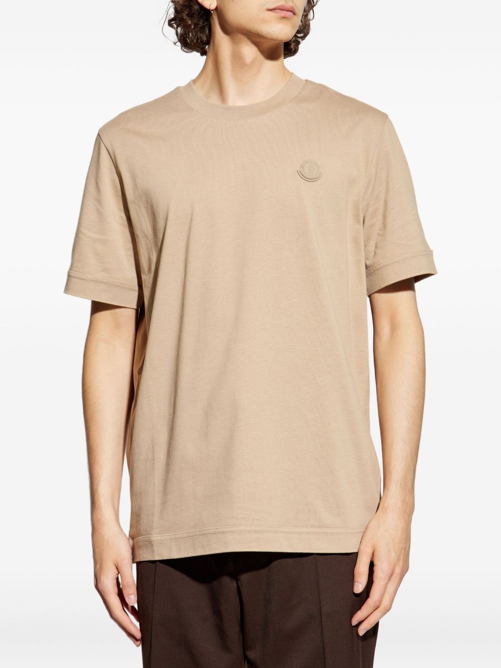logo-patch cotton t-shirt - 3