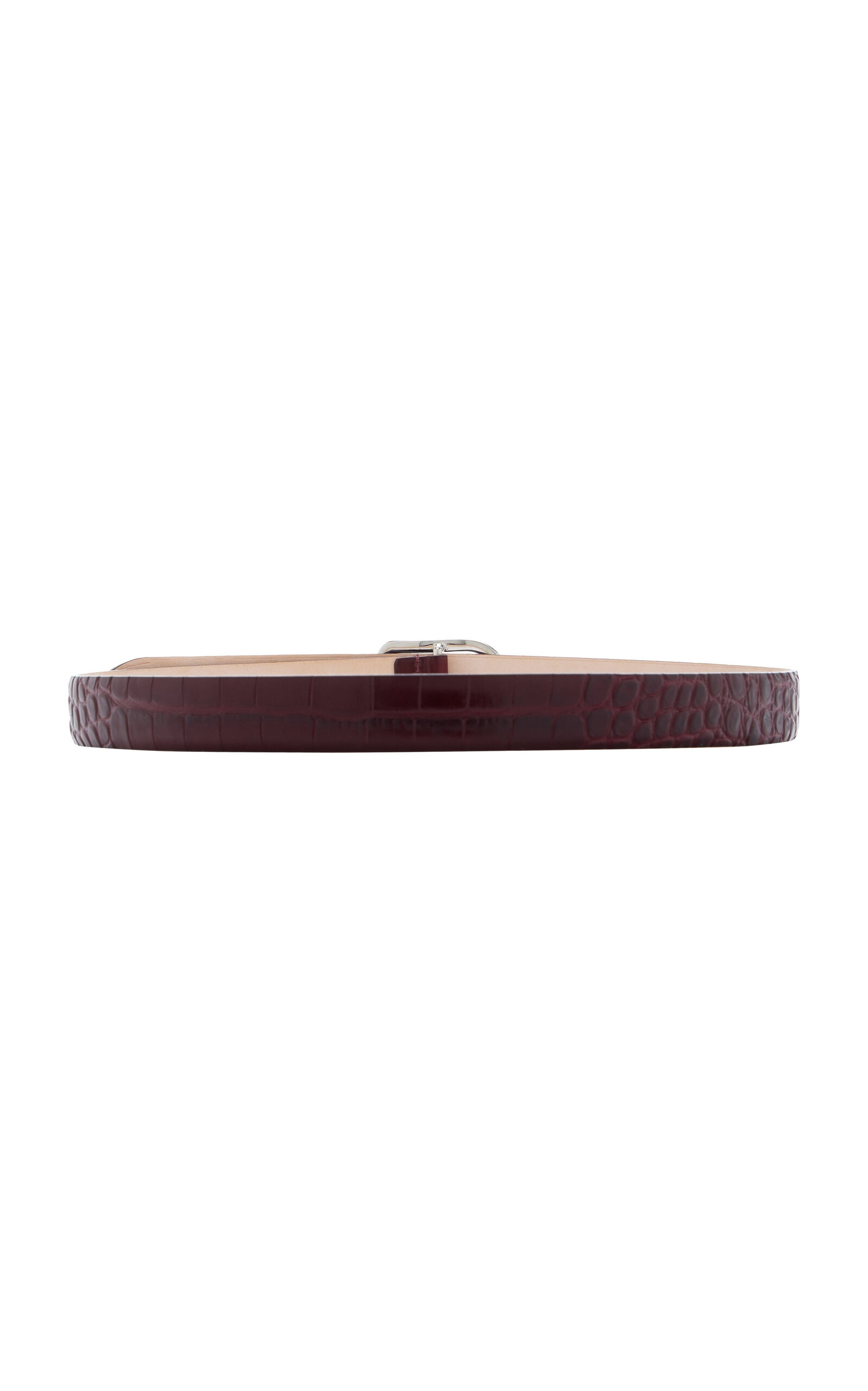 Mija Croc-Effect Leather Belt burgundy - 3
