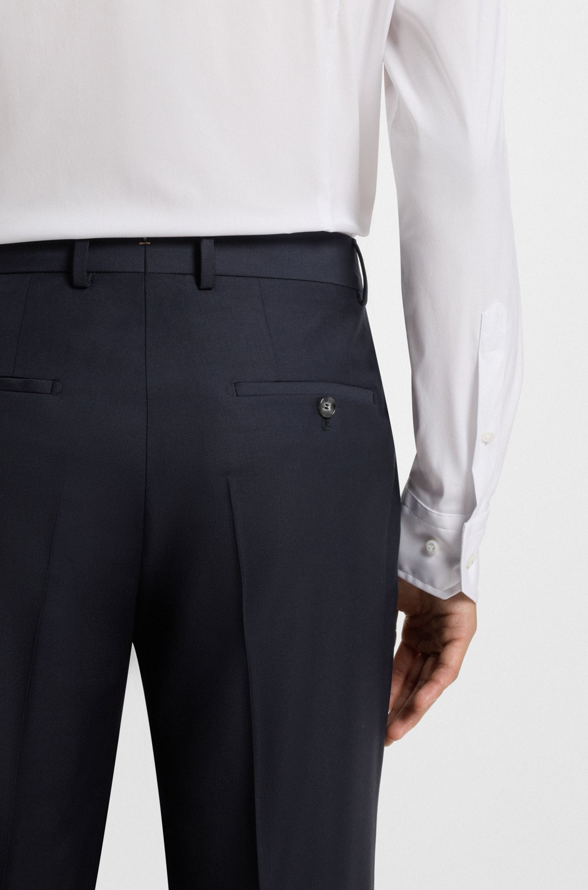 SLIM-FIT TROUSERS IN VIRGIN WOOL WITH STRETCH - 5