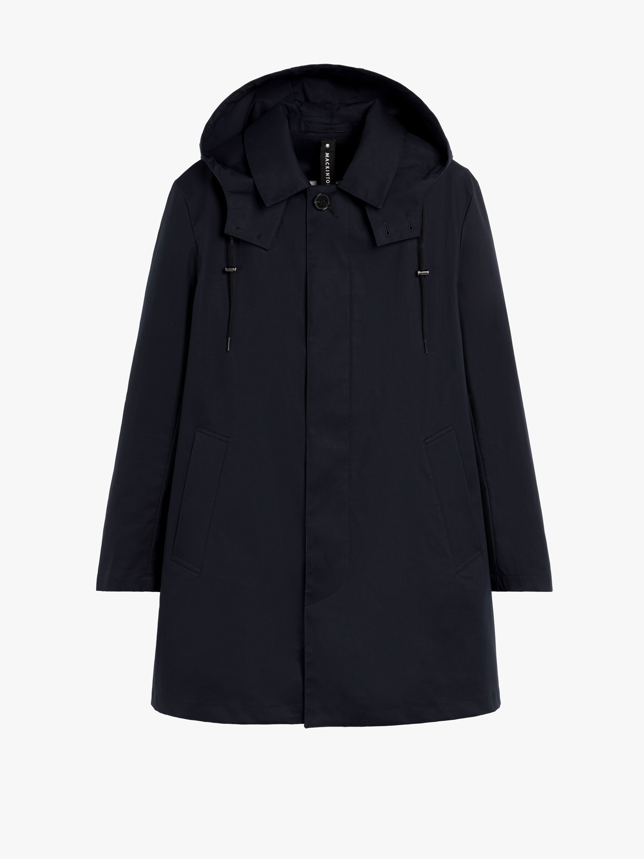 CAMBRIDGE HOOD NAVY RAINTEC COTTON COAT - 7