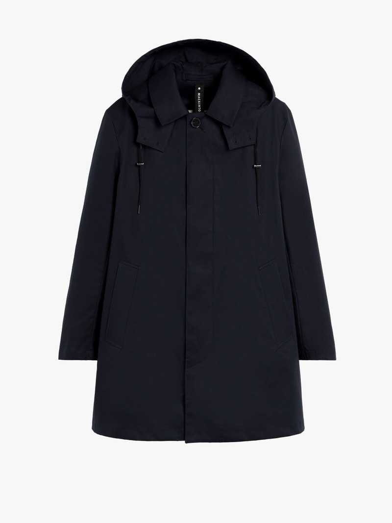 CAMBRIDGE HOOD NAVY RAINTEC COTTON COAT 7