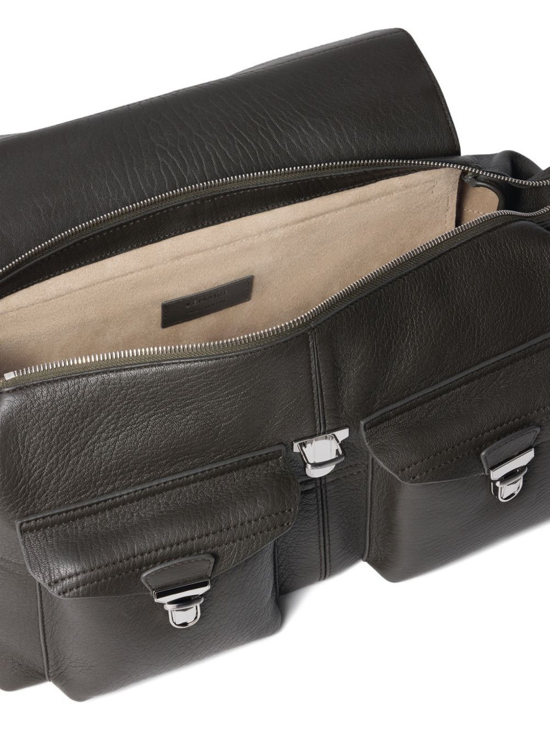 flap metal-clip leather shoulder bag 5