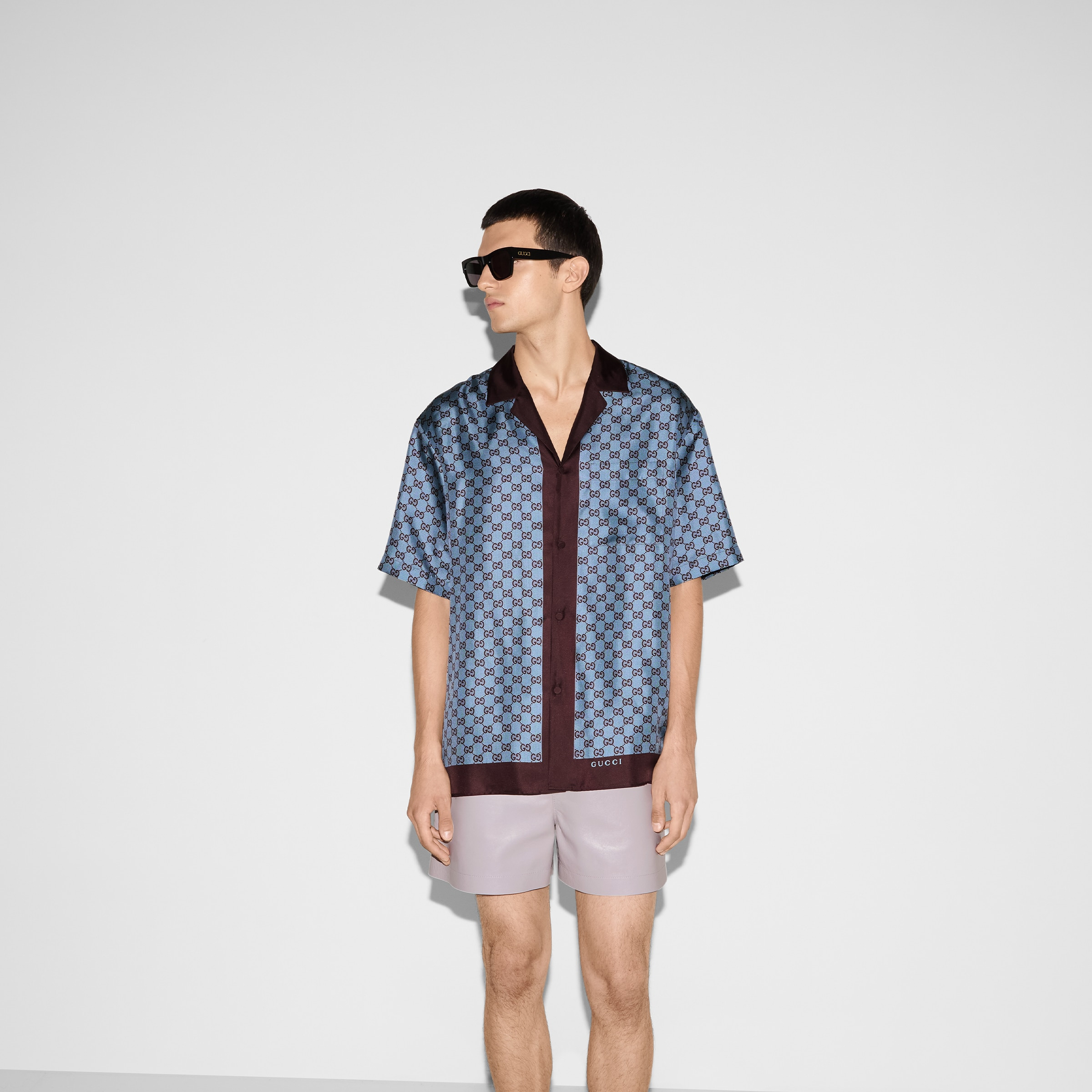 Regular fit printed silk twill shirt - 3