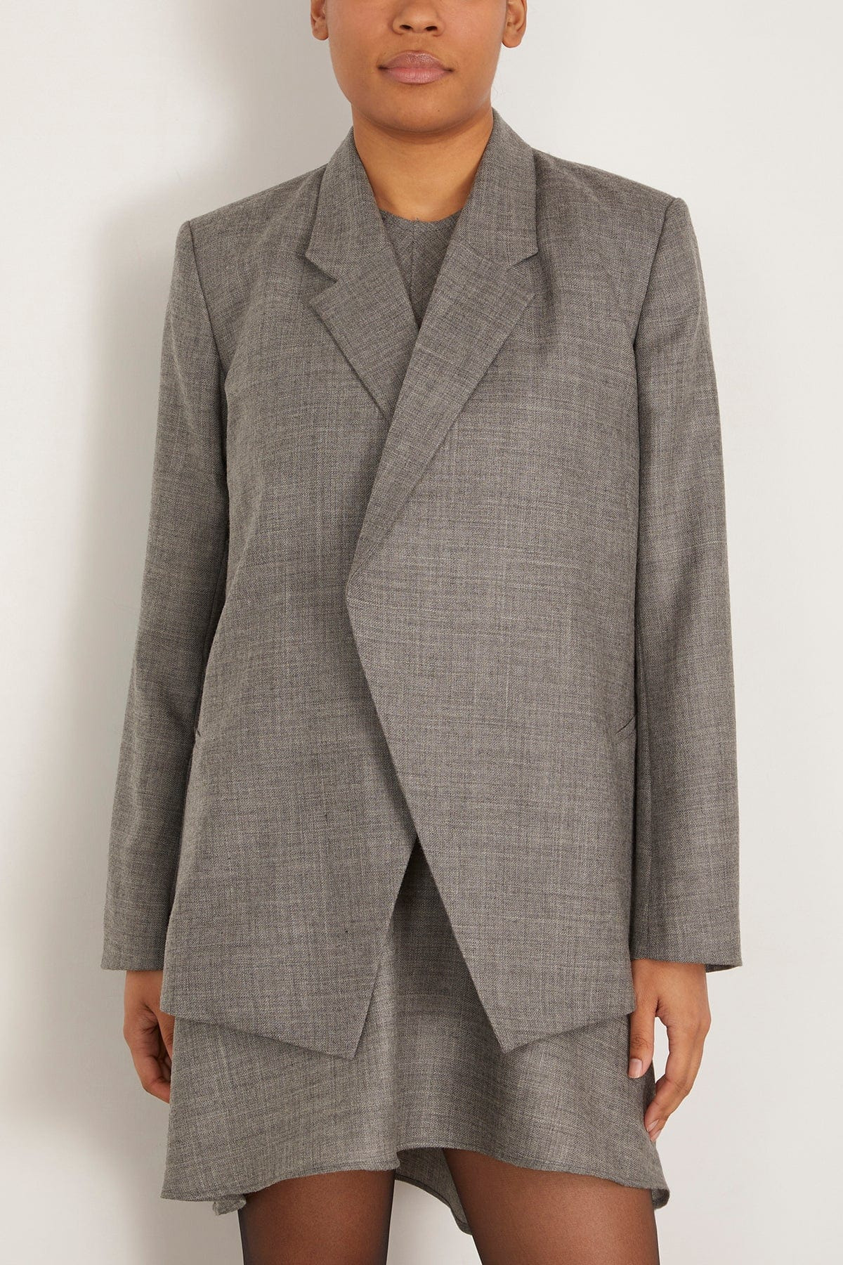 Polus Wool Suit Jacket in Grey Melange - 3