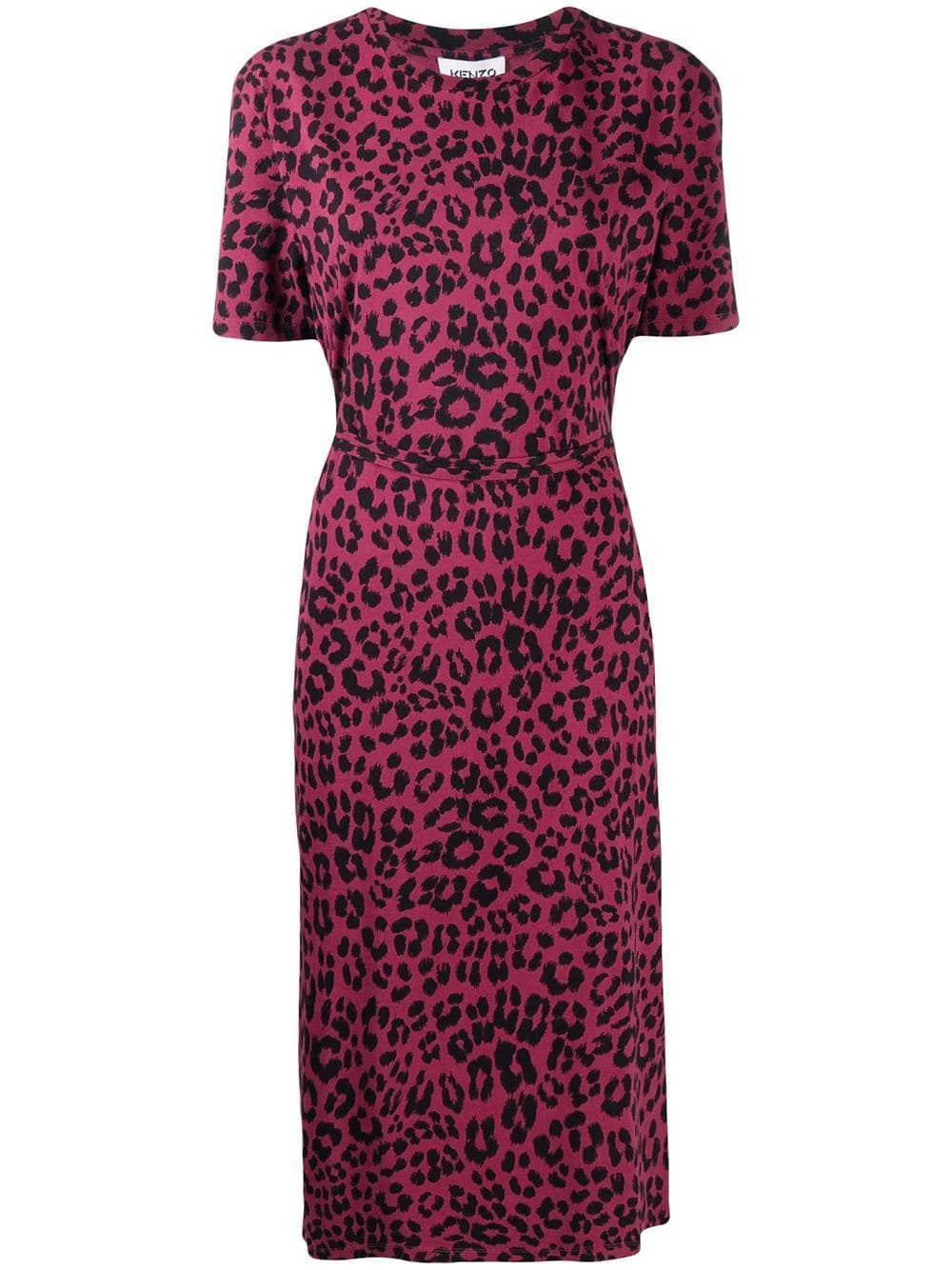 leopard print T-shirt dress - 1