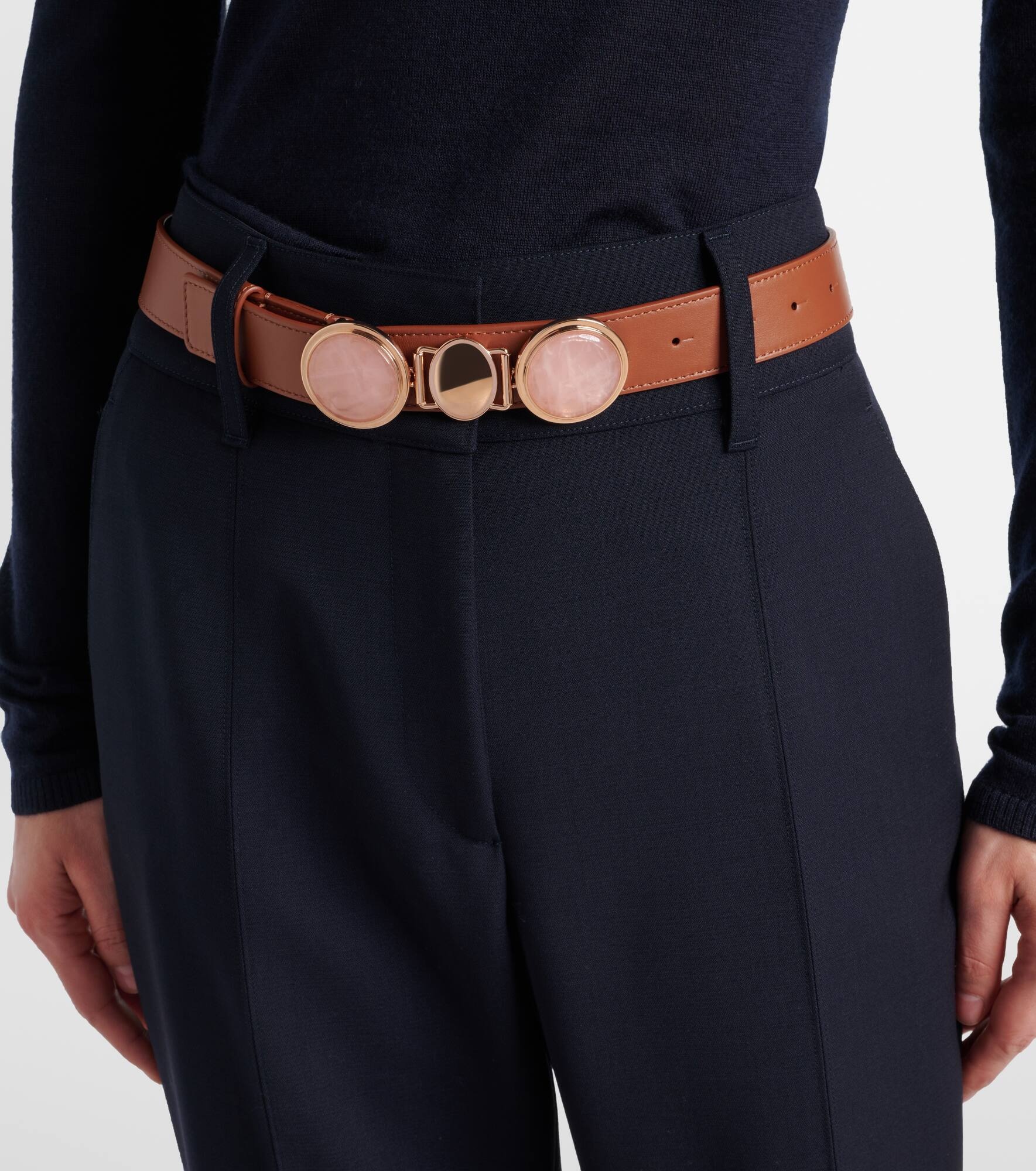 Grange embellished leather belt - 2