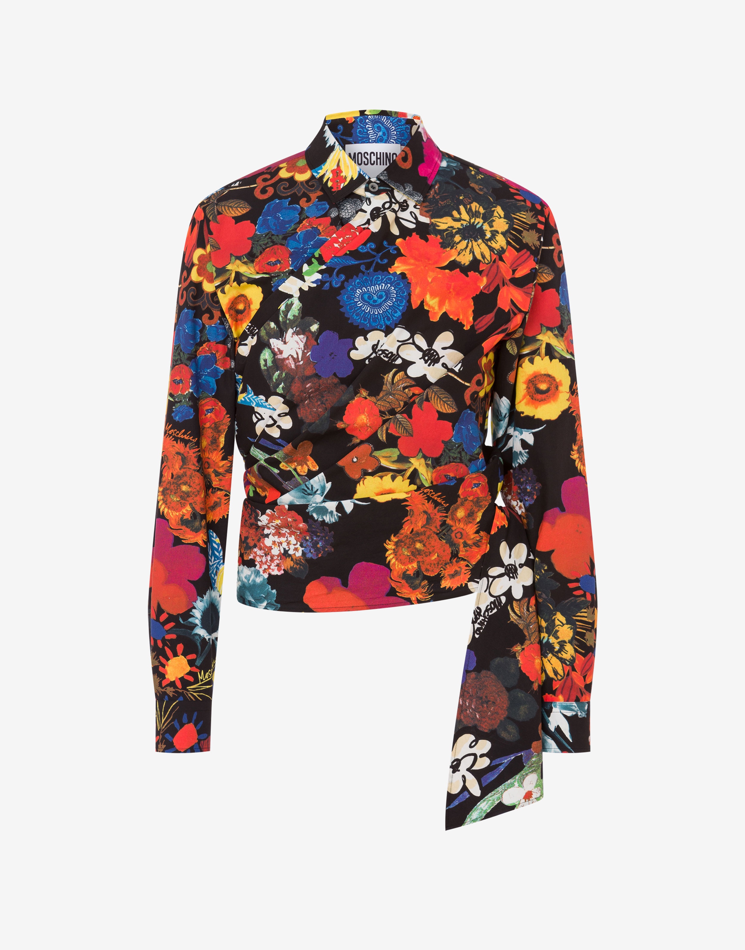 ALLOVER FLOWERS KNOTTED POPLIN SHIRT - 1