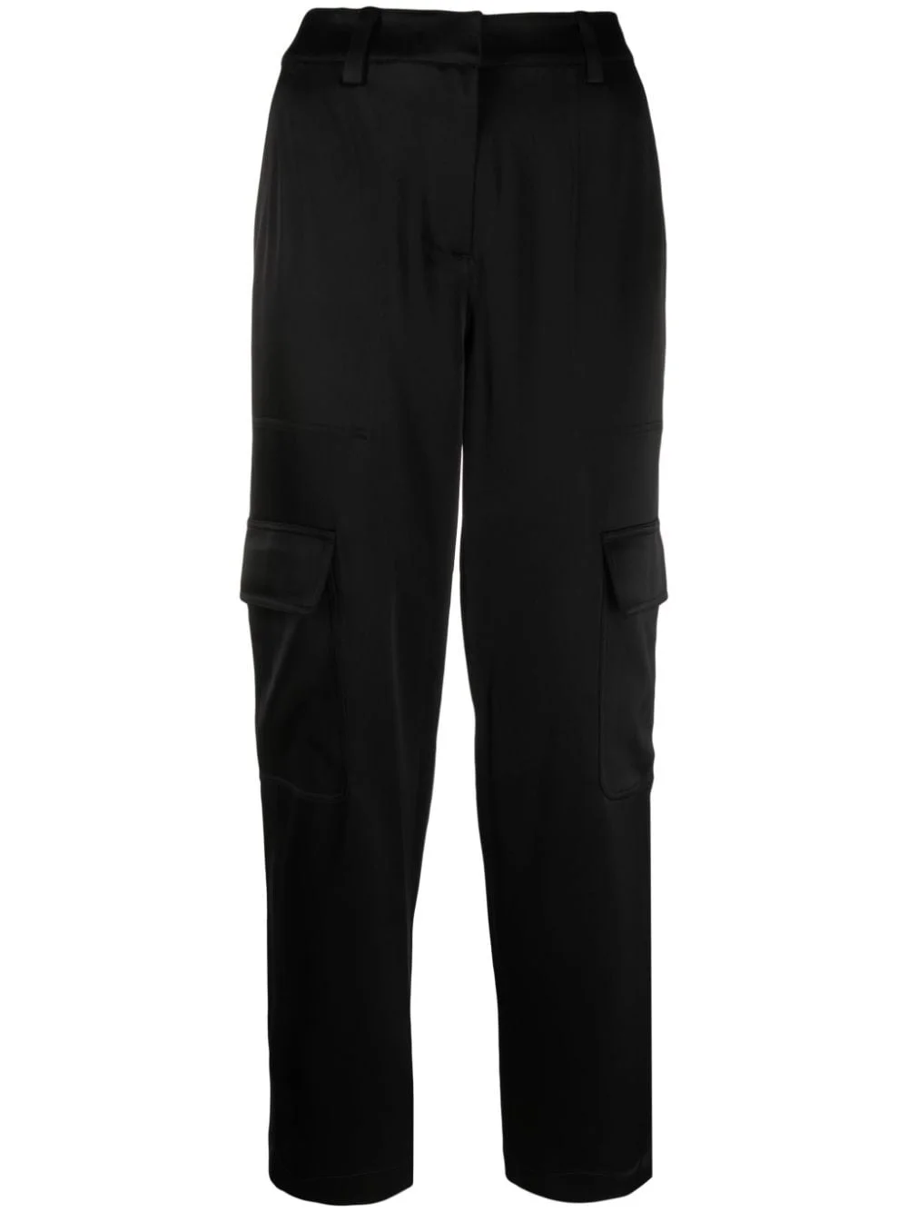 satin-finish tapered-leg trousers - 1