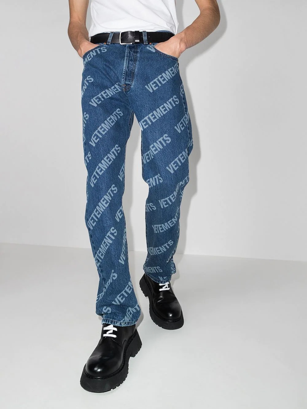 logo-print straight-leg jeans - 2