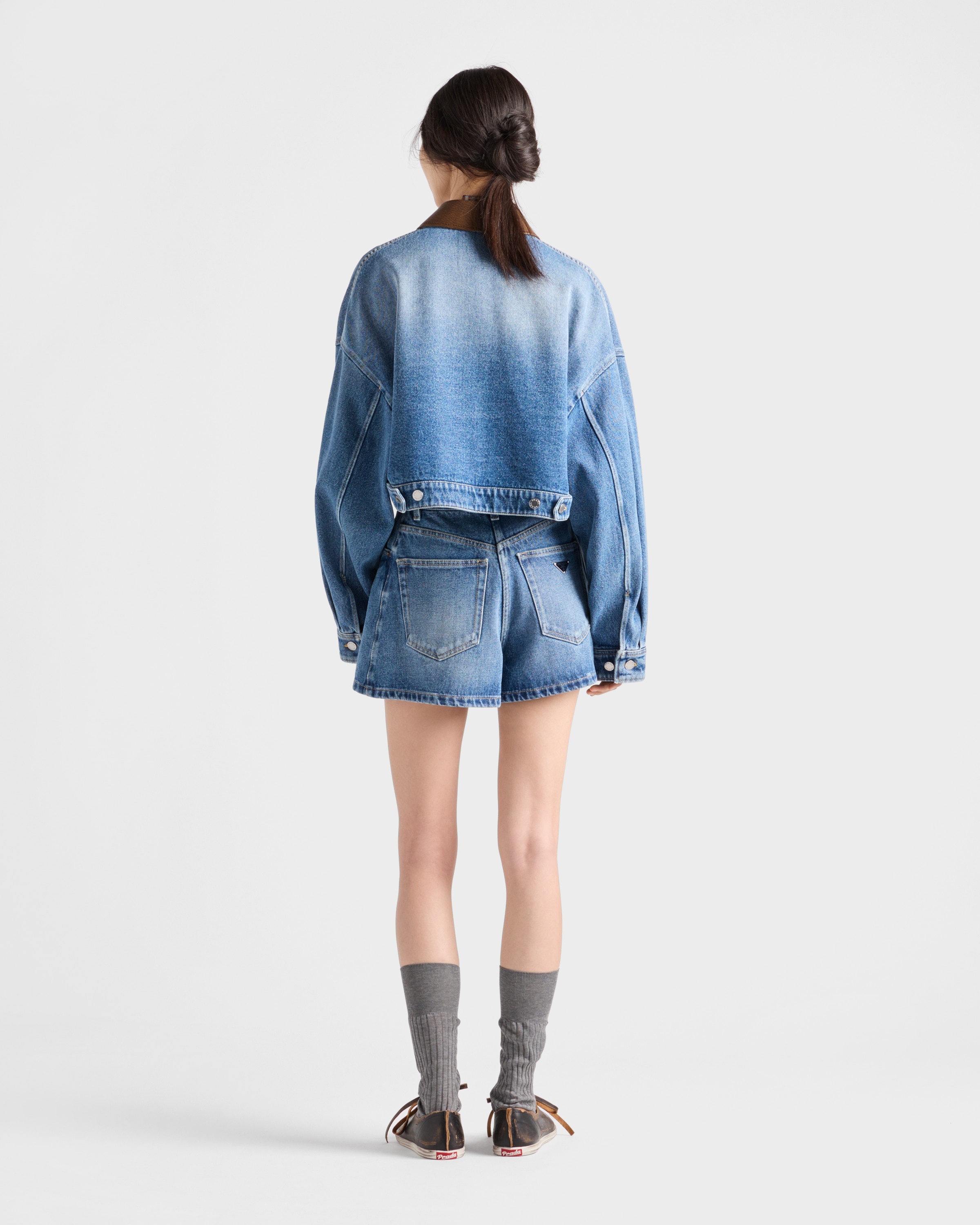 Cropped denim jacket - 5